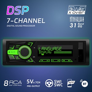<span class=keywords><strong>Autoradio</strong></span> Universale ad Alta Potenza 8RCA 1 Din con DSP, <span class=keywords><strong>AUX</strong></span>/USB, BT, FM, Lettore MP3 per Auto - Product Image 2
