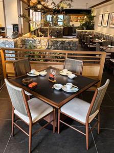 ชุดเฟอร์นิเจอร์ร้านอาหารจีนเชิงพาณิชย์ ชุดที่นั่งแบบโค้งครึ่งวงกลม และโต๊ะรับประทานอาหารไม้ทรงสี่เหลี่ยมและทรงกลมสำหรับร้านอาหาร - Product Image 5