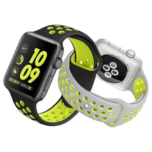 Đồng Hồ Thể Thao Chống Nước Dây Đeo Chống Mồ Hôi Thiết Kế Lỗ Silicon Mềm Cho Apple Watch 38/40/41/42/44/45 Dây Đeo Thay Thế