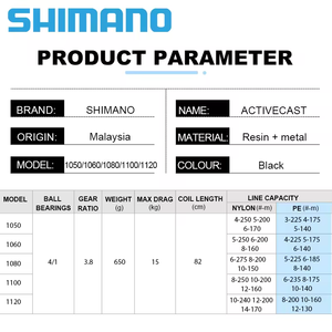 Original Shima ACTIVECAST rueda giratoria agua dulce agua salada Surfcast 1050 1060 1080 1100 1120 <span class=keywords><strong>carrete</strong></span> de pesca giratorio - Product Image 3