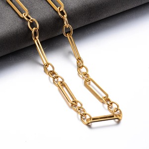 Cadena de eslabones tipo clip de acero inoxidable de 6.5mm de ancho, collar fino para mujeres y hombres, color plata/oro, gargantilla creativa, regalo de joyería - Product Image 6