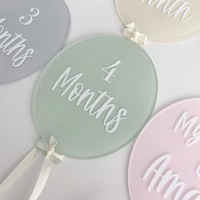 "Hello World" Disques acryliques en forme de ballon pour baby shower Cartes acryliques Baby Milestone