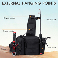 Tas Pinggang Pancing Oxford Anti Air 5L Grosir, Penutup Ritsleting, Tas Umpan Ikan Besar, Olahraga Luar Ruangan