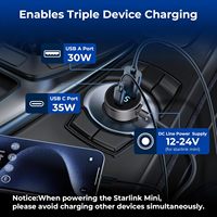 Cargador Rápido Starlink Mini Gen 4 QC 3.0 PD 20W, Cable de Alimentación CC, Cargador para Auto 5521, Conector de 3M PVC
