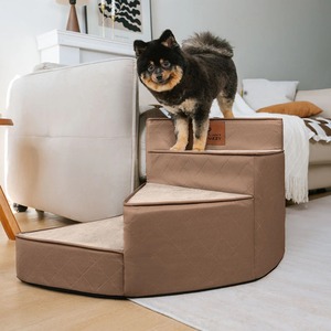 Spiralförmige Hundetreppe Hunderampe mit Waschbarem Bezug, Rutschfeste Stufen für Kleine und Mittelgroße Hunde und Katzen, Strapazierfähige Schaumstoffleiter für Couch und Sofa - Product Image 5