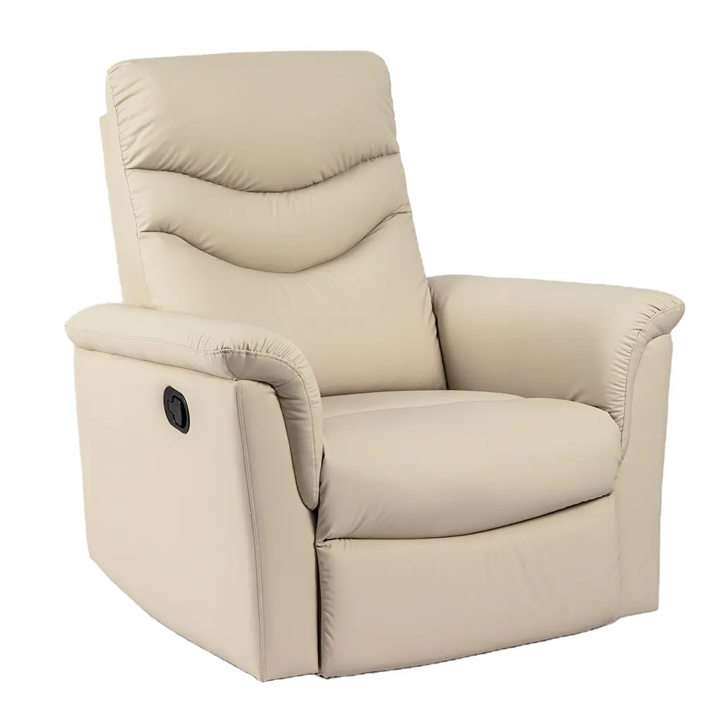 VANBOW white protein leather recliner sofa single sofa chairs with arm chair