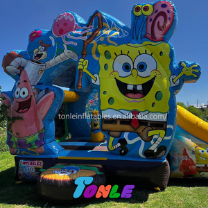 Hot bán trẻ em Inflatable bouncy SpongeBob Patrick mô hình ngôi sao Inflatable với Slide nhân vật hoạt hình cho trẻ em thời gian hạnh phúc - Product Image 2