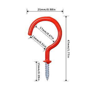 Tornillos autorroscantes de acero recubierto de vinilo ENCI JSBG13-18 y ganchos de ojo para montaje en techo, para cestas de flores y soportes de tazas, al por mayor - Product Image 4