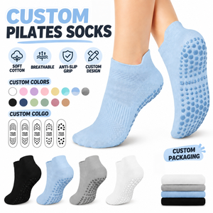 Calcetines de Pilates con Agarre Antideslizante de Marca Privada, Fabricante de Calcetines de Barre con Logotipo Personalizado para Estudios de Yoga y Marcas de Fitness - Product Image 1