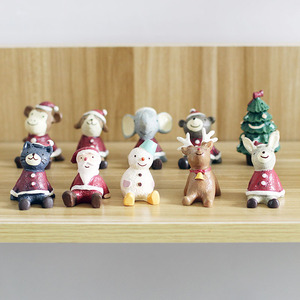 Christmas Resin Figurines Miniature Dolls Indoor Decorations Matte Finish Craft Ornaments - Product Image 1