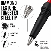 Petit bâton de randonnée pliable en acier au carbone, bâton de trekking à cinq sections pour la randonnée et l'escalade