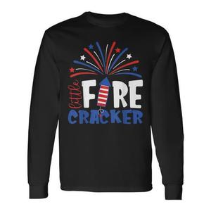 T-shirt à manches longues pour enfants Little Firecracker Patriotic, tenue du 4 juillet - Product Image 1