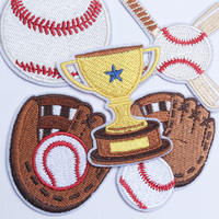 Nouvelle broderie thermocollante mignonne sur le thème du baseball pour t-shirts, vestes et casquettes de baseball.