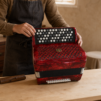 Accordéon 37 touches 60 basses en bois rouge, modèle étudiant, pour performance, avec sac et sangles