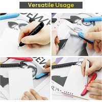 Aangepaste multifunctionele schrijfwaren vouwmesjes scharen promotionele plastic balpennen met liniaal