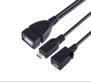 <span class=keywords><strong>Cable</strong></span> <span class=keywords><strong>OTG</strong></span> Micro USB con Puerto de Entrada de Energía Adicional, Adaptador <span class=keywords><strong>OTG</strong></span> Micro a USB Hembra para Teléfono y Tableta - Product Image 3