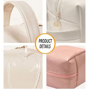 Wholesale Portable Custom Designer Reusable Zipper Pouch PU Leather Waterproof Wash <b>Toiletry</b> <b>Travel</b> Cosmetic Makeup <b>Bag</b> - Product Image 6