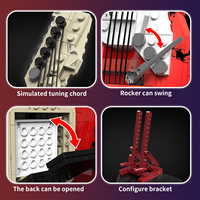 Kit de construction de guitare en briques ABS pour haut-parleur, 500 pièces, thème musique rock, jouet de collection pour enfants, cadeau