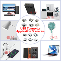 Connecteur Micro USB femelle horizontal 5p 5.9 AF pour la charge et la transmission de données