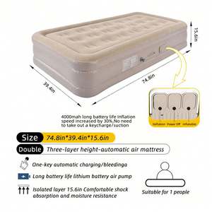 Baiyuheng şişme hava yatağı yatak pompa ile yüksek yükseltilmiş Airbed plaj kullanımı için akın hava yatağı ev kamp için - Product Image 3