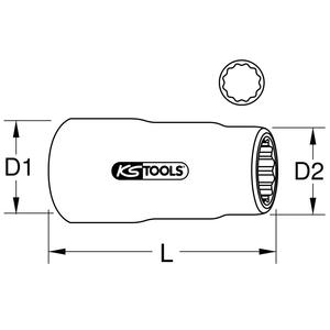 KS <b>TOOLS</b> 3/8" socket with protective insulation, long, 16 mm - Product Image 2