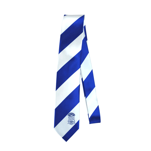 Custom Designs Accept Phi Beta Sigma Blue White Stripe Bowtie Fraternity Silk Neck Tie