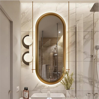 Smart LED Modern Stainless Bathroom Mirror Anti-Fog Dimmable Wall-Mounted Backlit Vanity Mirror with Sensor & Touch Switch