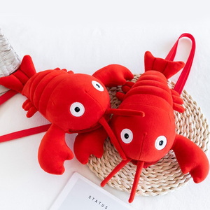 Bolso Bandolera de Peluche de Langosta Roja de Dibujos Animados, con Bordado de Pinzas Grandes y Ojos, para Niños - Product Image 2