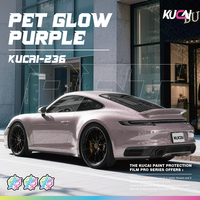 Film Vinyl Bungkus Mobil Warna Ungu Glow PET Super Elastis Anti Air untuk Dekorasi Motor dan Pembungkus Bus (Barang Baru)
