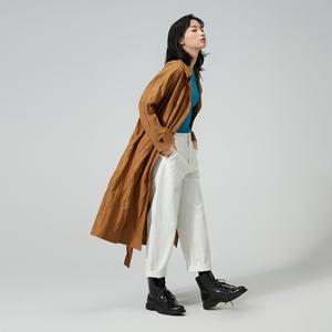 ロングトレンチコート女性用グリーントレンチコート2025年 - Product Image 3
