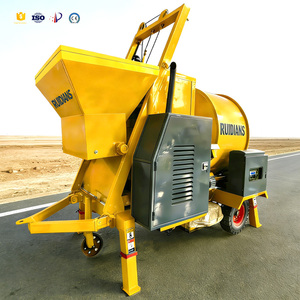 Betoniera con Pompa, Mini Macchina Portatile Diesel/Elettrica con Rimorchio per Costruzioni - Product Image 2