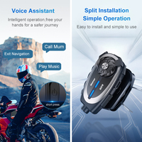 Casque de moto Q29 ABS le plus vendu pour casque, caméra 1080p, chipset double cœur, interphone pour 2 personnes, portée de 500 m