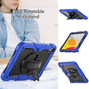 Heavy Duty Rugged trường hợp máy tính bảng cho <span class=keywords><strong>iPad</strong></span> A16 11 10th 10.9 được xây dựng trong bảo vệ màn hình phim chống sốc bìa với dây đeo vai - Product Image 3