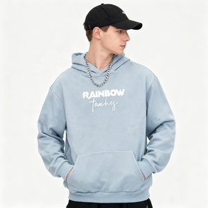 Custom Men's Hoodie Relaxed Fit <strong>Cotton</strong> Pullover Silk Screen Front Design Ribbed Cuffs Hem Street Style Comfort <strong>Wear</strong> - Product Image 2