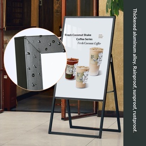 Zhiguang – Présentoir publicitaire sur pied en métal, style Art Déco, avec guides de cartes assemblés pour affiches, idéal pour les cafés - Product Image 3