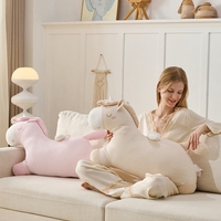 Gestreiftes Einhorn-Plüschkissen für Sofa und Schlafzimmer, Weiches Langes Pferde-Kuschelkissen zum Schlafen und Ausruhen, Geschenk für Kinderzimmer