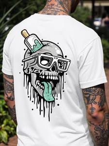 可定制印花短袖o领100% 纯棉标志印花190克针织面料快干透气男式t恤 - Product Image 2