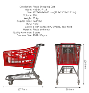 Carrito de Compras de Supermercado de Alta Capacidad, de Malla Plástica, con Logotipo Personalizado, Duradero y Conveniente, Movimiento Suave, Premium, con Ruedas de EVA de 4'' - Product Image 3