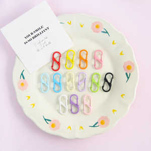 You Ming Type S Mousqueton à ressort double tête en forme de huit, accessoires de bijouterie DIY, multicolore, 12 pièces - Product Image 2