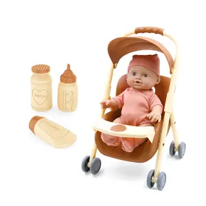High quality 9 inch reborn doll kit with sounds silicone reborn baby pee dolls with stroller