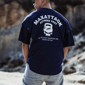 T-shirt Boxy à coupe ample surdimensionnée personnalisé pour hommes, tricoté en blanc, épaule tombante détachable anti-boulochage pour l'été, style décontracté - Product Image 5