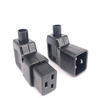 Angle Dergee 90 Connecteur 3 broches 16A250V Adaptateur de prise IEC320-C19 C20 Femelle Mâle Fiche électrique industrielle pour PDU/UPS