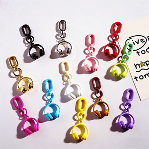 New 3D Acrylic Cute Cartoon Enamel Alloy Keychain Earphone Pendant Bag Hanging Ornament Small Promotional Gifts Wholesale - Product Image 1