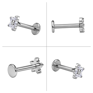 Piercing Labret en Titane ASTM-F136 G23 de Haute Qualité, Bijou d'Oreille Plaqué Or, Tendance, pour Piercing Corporel - Product Image 3