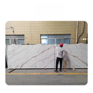 Dalles de quartz imprimées blanches en pierre artificielle Calacatta Gold PD, design moderne de luxe, polies pour plan de travail de cuisine, salle à manger d'hôtel - Product Image 5