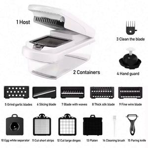 Overseas Spot Goods <b>Vegetable</b> Chopper Slicer Onion Dicer Multi 15-in-1 Veggie Food <b>Cutter</b> for Tomato Fruit with Lemon Squeezer - Product Image 5