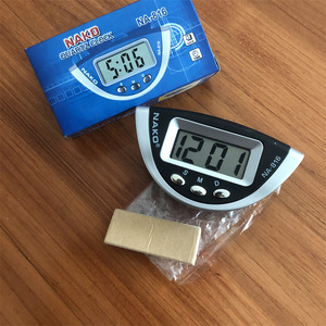 Nako Digital Car <b>Clock</b> Na-816 Oval Shape <b>Battery</b> Powered Day Date Display Adhesive Mount - Product Image 1