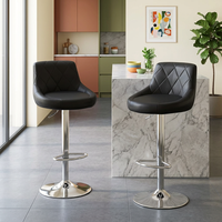 Chaise de bar pivotante TUQ en cuir PU au design moderne, base chromée, réglable en hauteur, pour usage commercial et extérieur – Vente en gros usine à prix abordable
