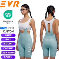 Maillot de cyclisme ajusté en nylon anti-humidité sans coutures EVR Custom 65KG pour vélo de route, et short de cyclisme à bretelles pour femme, été, OEM