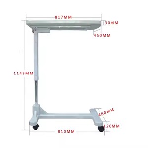 Medical Adjustable Over Bed Dining Table Movable Hospital Furniture in ABS for Surgery <strong>Patients</strong> - Product Image 2